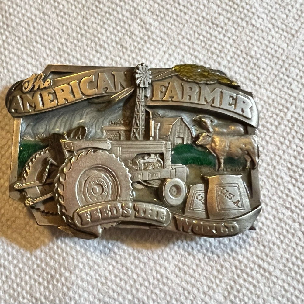 Vintage pewter belt buckle